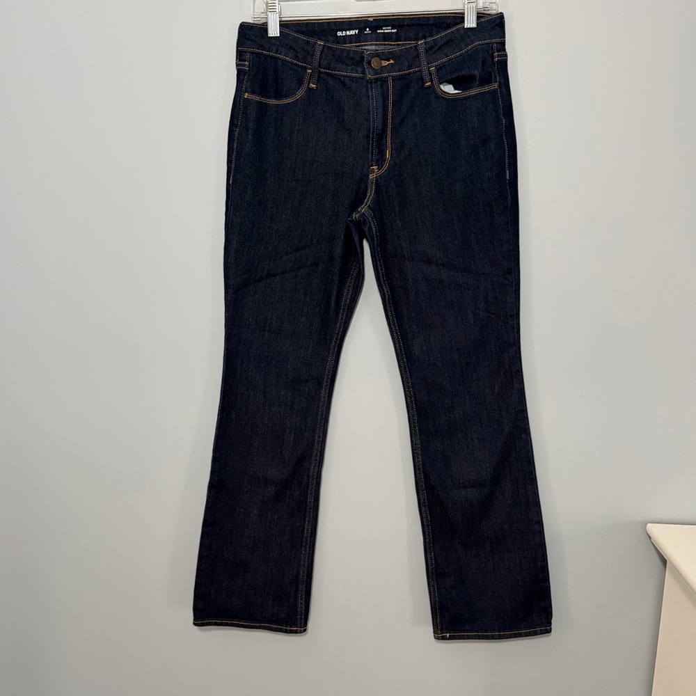Old Navy mid Rise Wow Bootcut women’s SZ 8P dark wash jeans